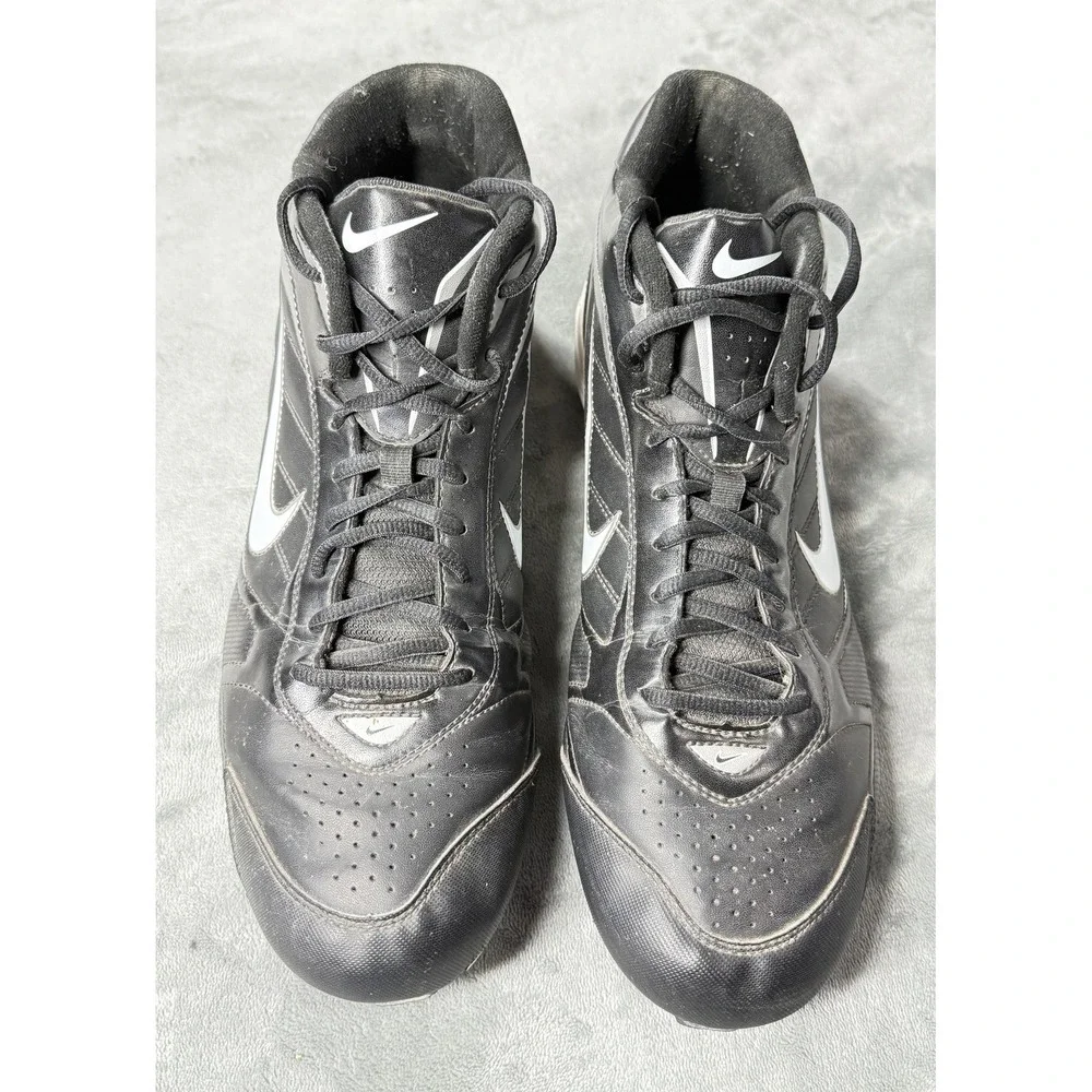 Nike Football Cleat Shoes Mens Size 13‎ Black White Mid Molded 375559-011